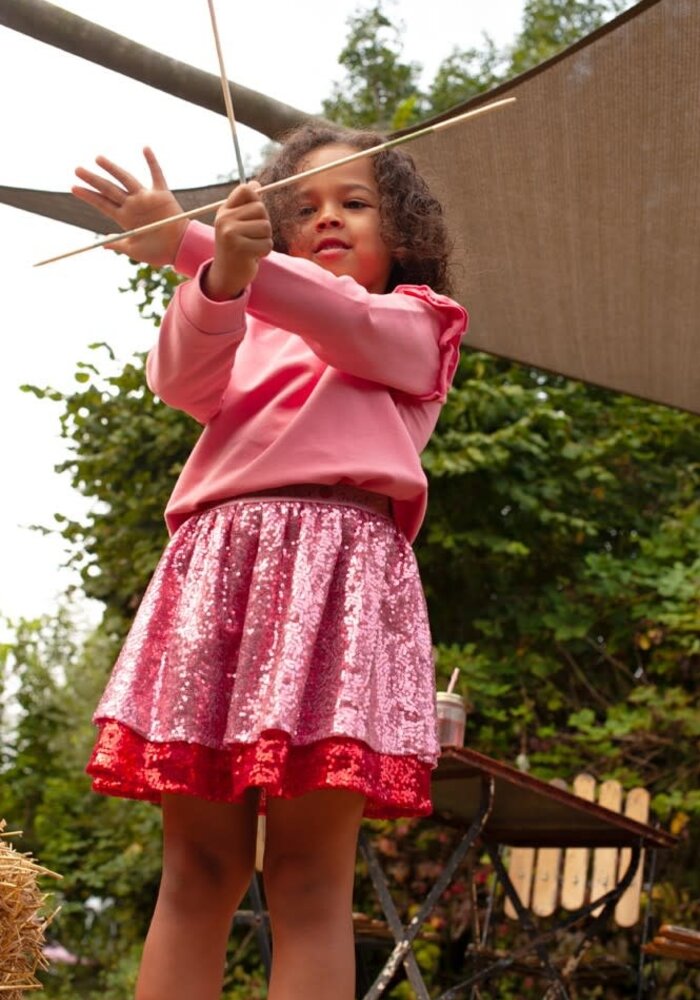 Jubel Sweater met backprint - Salsa Sunset Roze