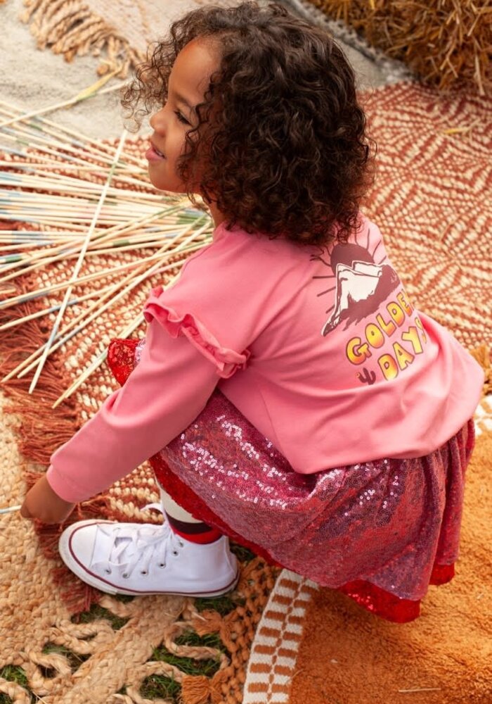 Jubel Sweater met backprint - Salsa Sunset Roze