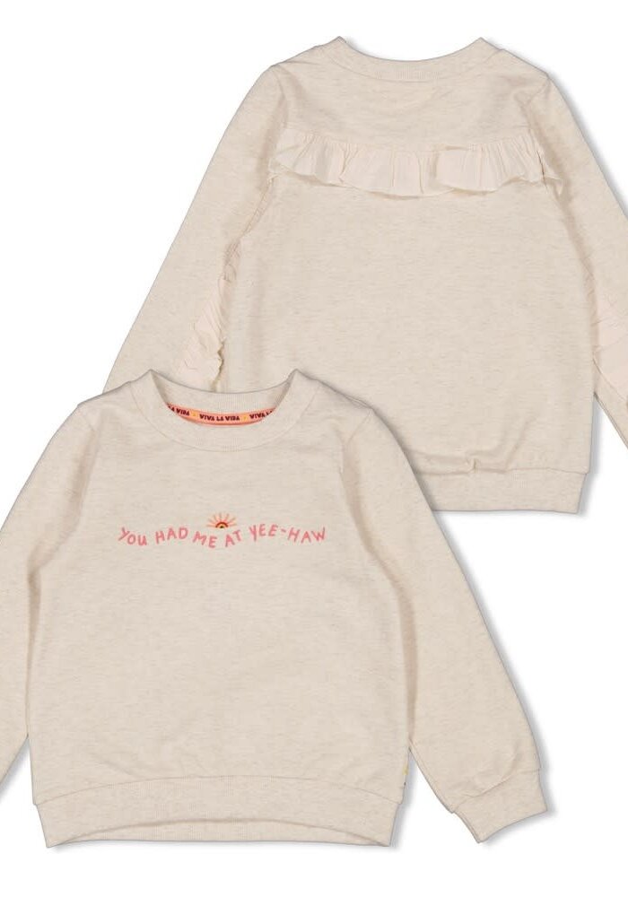 Jubel Sweater - Salsa Sunset Offwhite melange