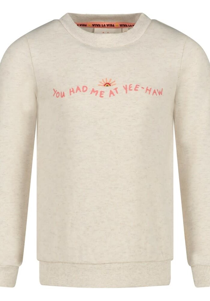 Jubel Sweater - Salsa Sunset Offwhite melange