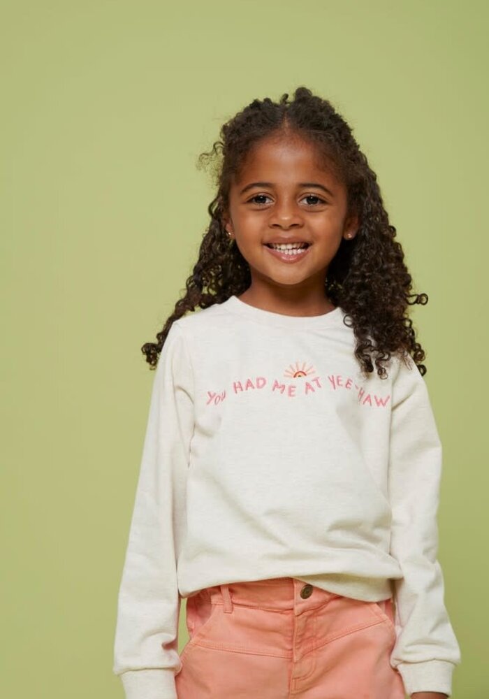 Jubel Sweater - Salsa Sunset Offwhite melange