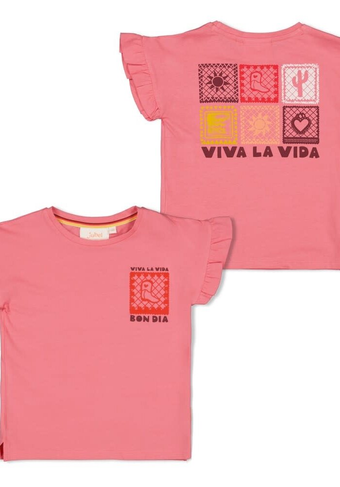 Jubel T-shirt met backprint - Salsa Sunset Roze