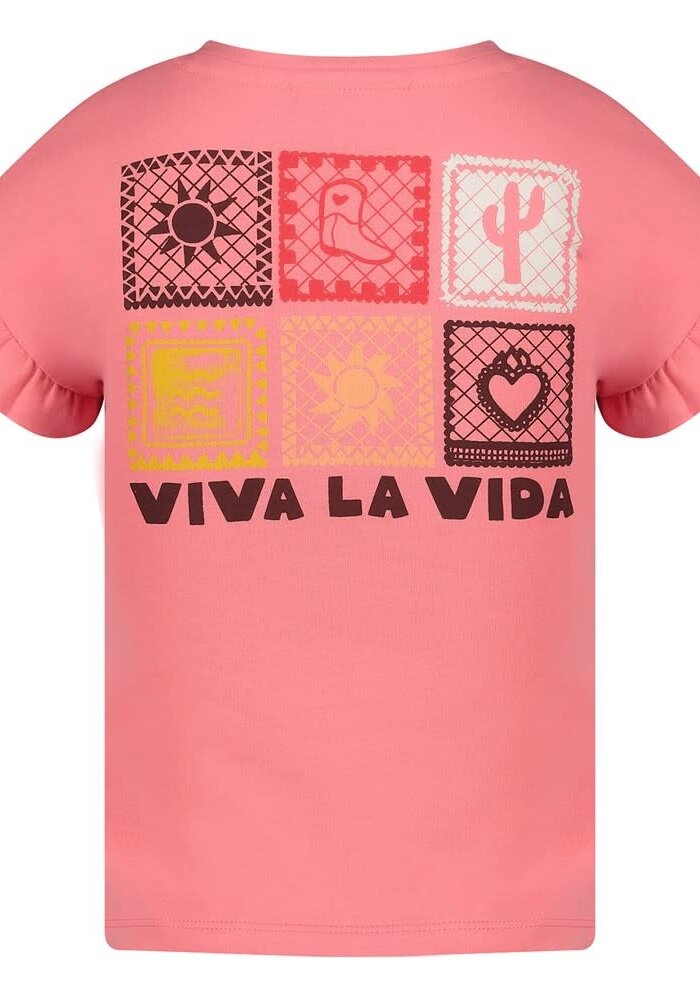 Jubel T-shirt met backprint - Salsa Sunset Roze