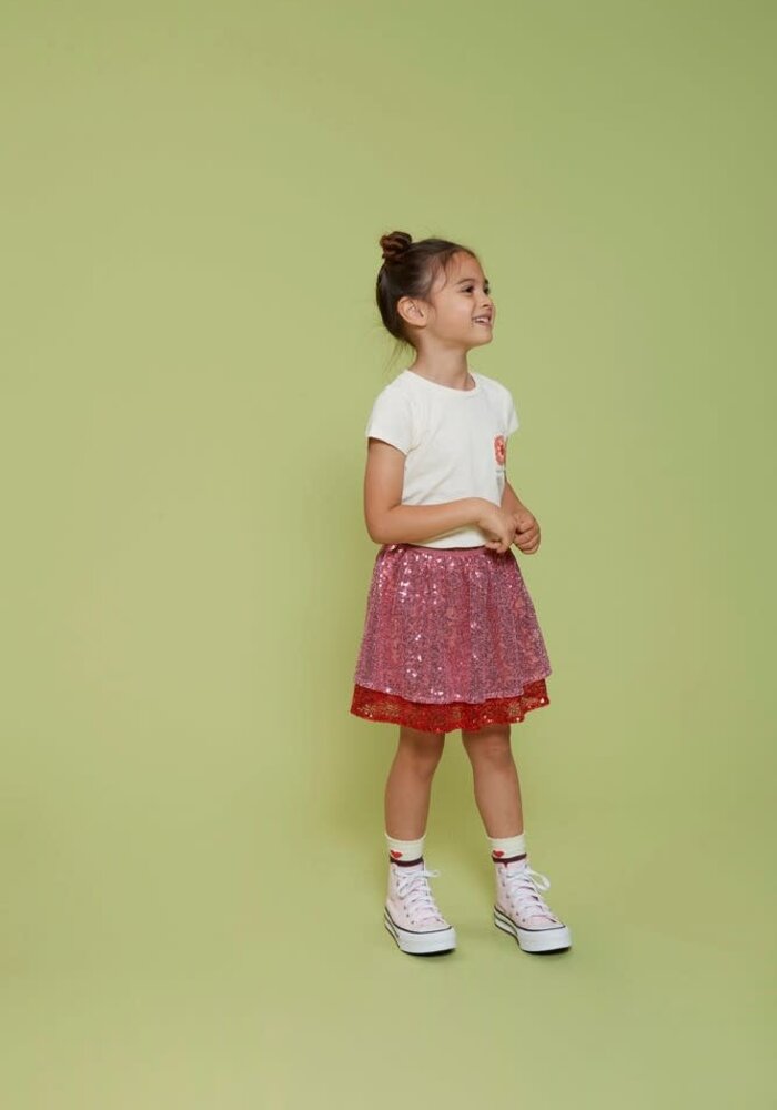 Jubel T-shirt met crochet zakje - Salsa Sunset Offwhite