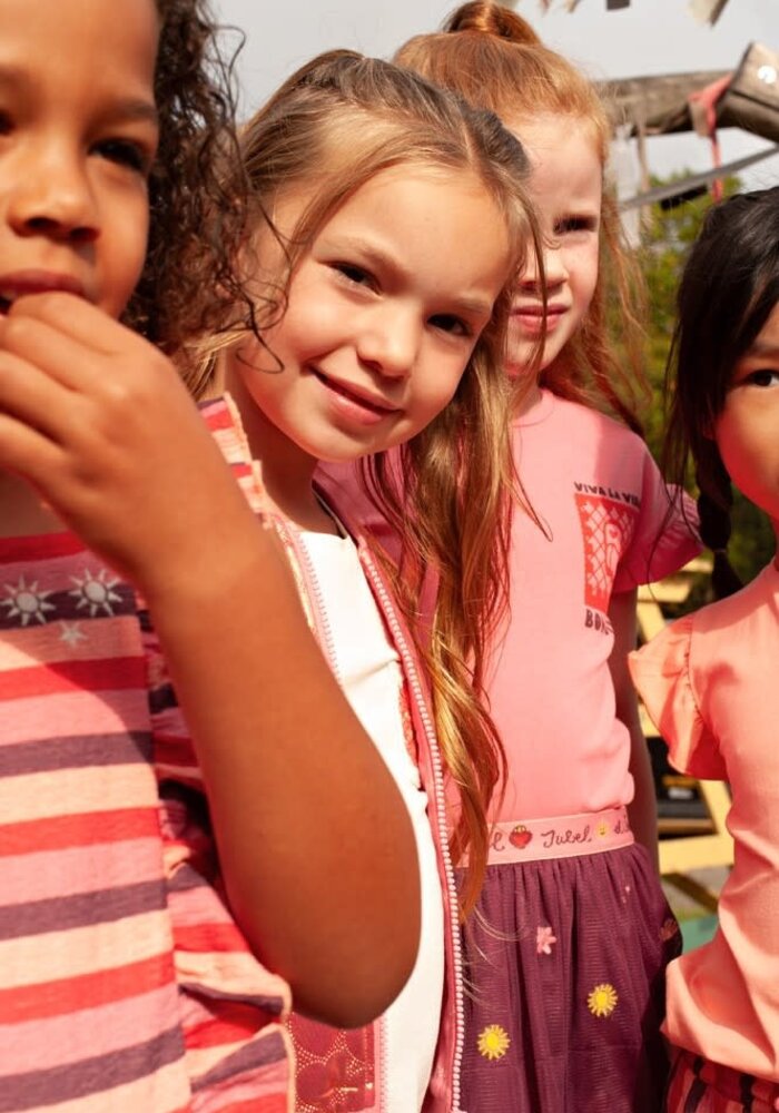 Jubel T-shirt met crochet zakje - Salsa Sunset Offwhite