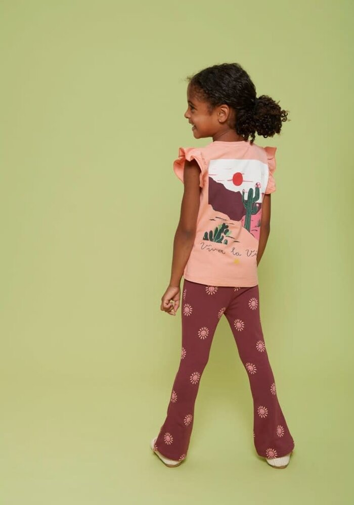 Jubel Flared broek AOP - Salsa Sunset Bordeaux