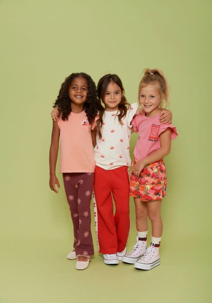 Jubel Flared broek AOP - Salsa Sunset Bordeaux