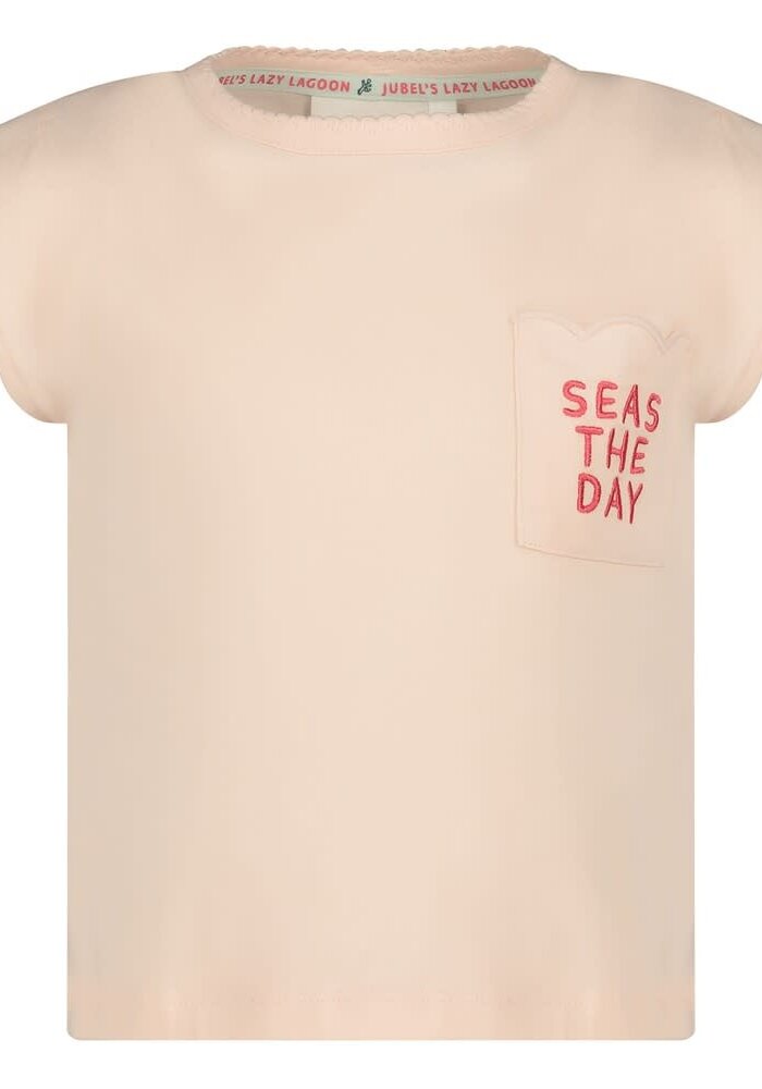 Jubel T-shirt met backprint - Lazy Lagoon l.Roze