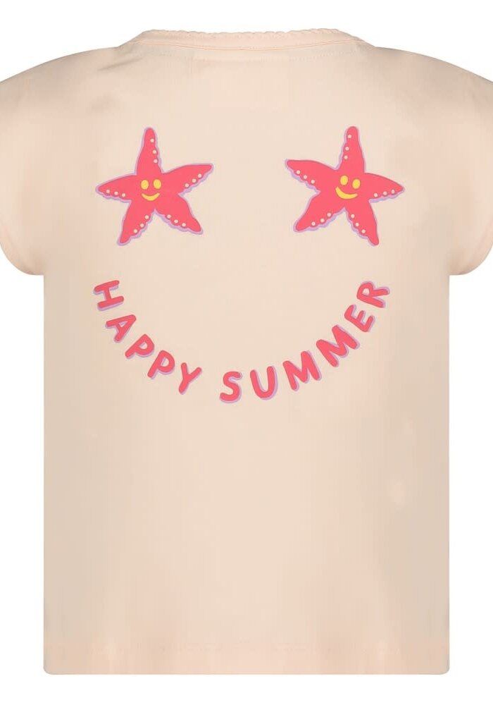 Jubel T-shirt met backprint - Lazy Lagoon l.Roze