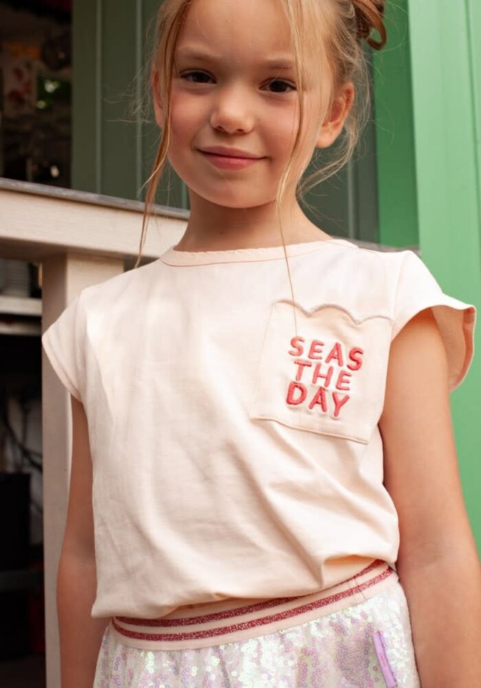 Jubel T-shirt met backprint - Lazy Lagoon l.Roze