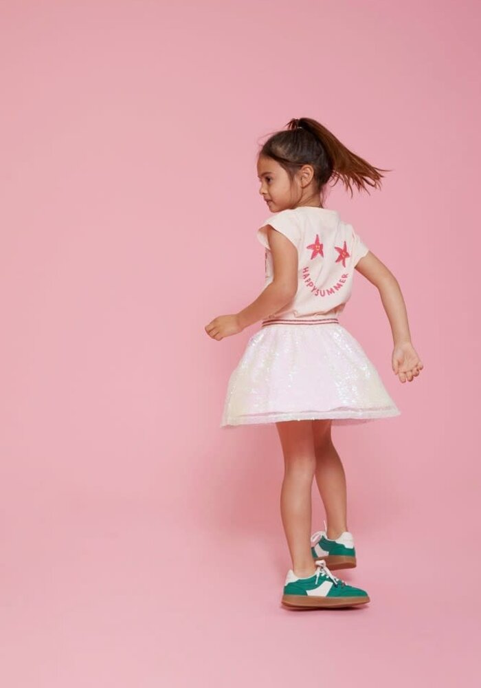 Jubel T-shirt met backprint - Lazy Lagoon l.Roze