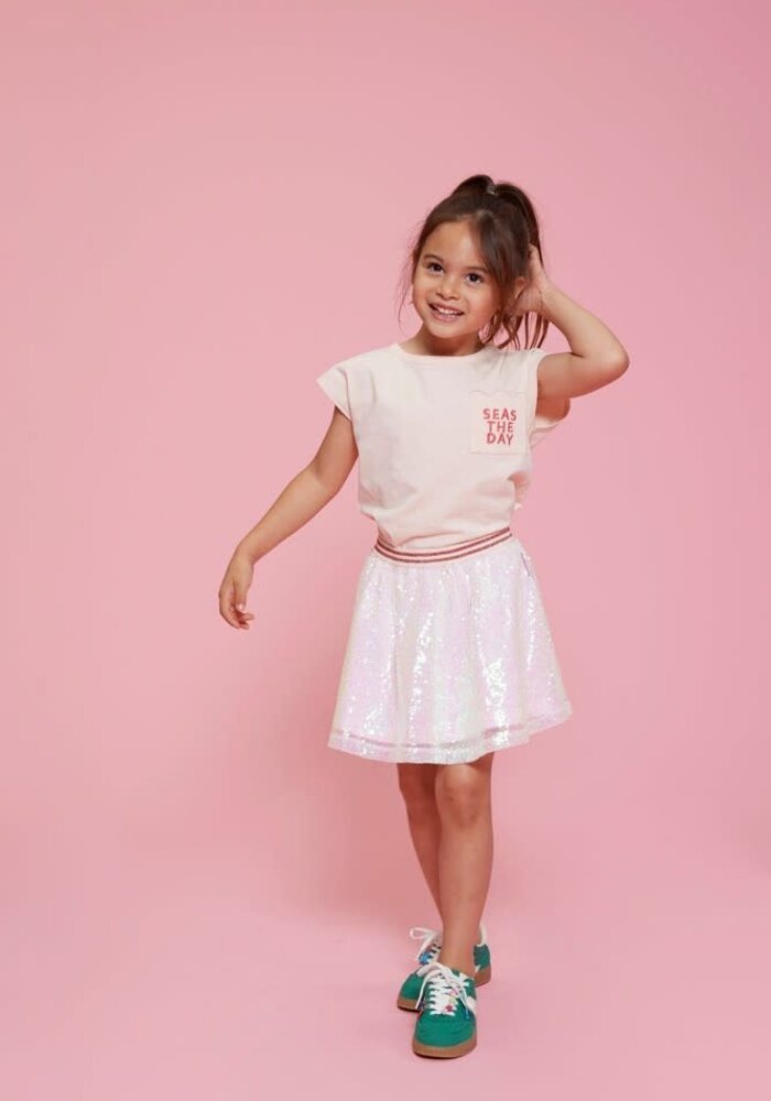 Jubel T-shirt met backprint - Lazy Lagoon l.Roze