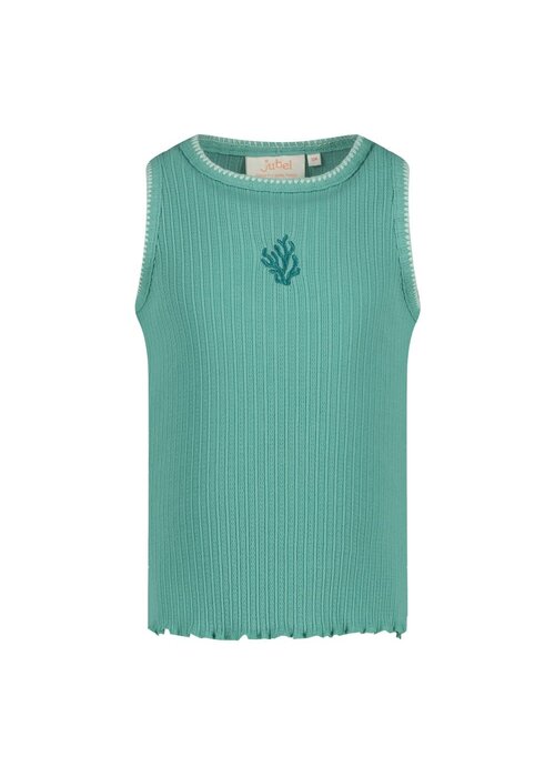Jubel Jubel Singlet pointelle rib - Lazy Lagoon Jade Groen