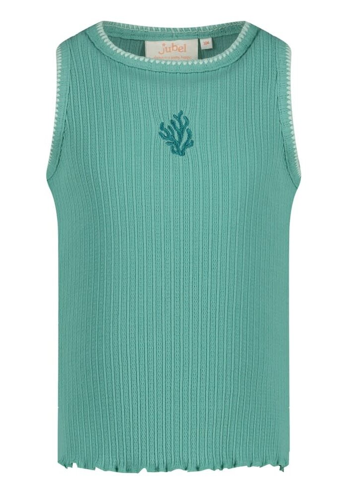 Jubel Singlet pointelle rib - Lazy Lagoon Jade Groen