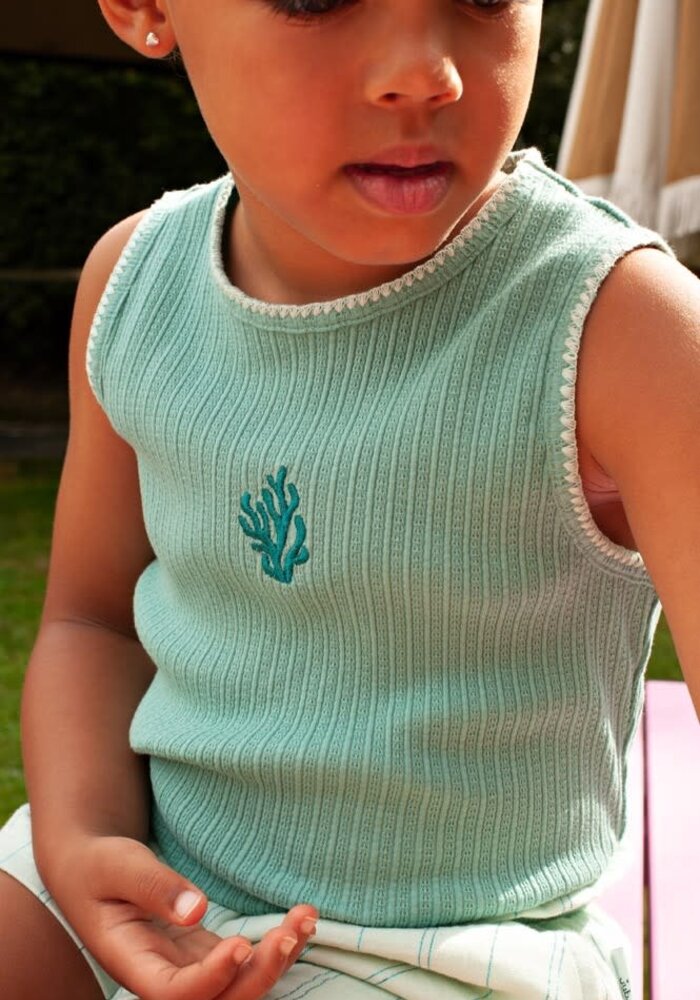 Jubel Singlet pointelle rib - Lazy Lagoon Jade Groen
