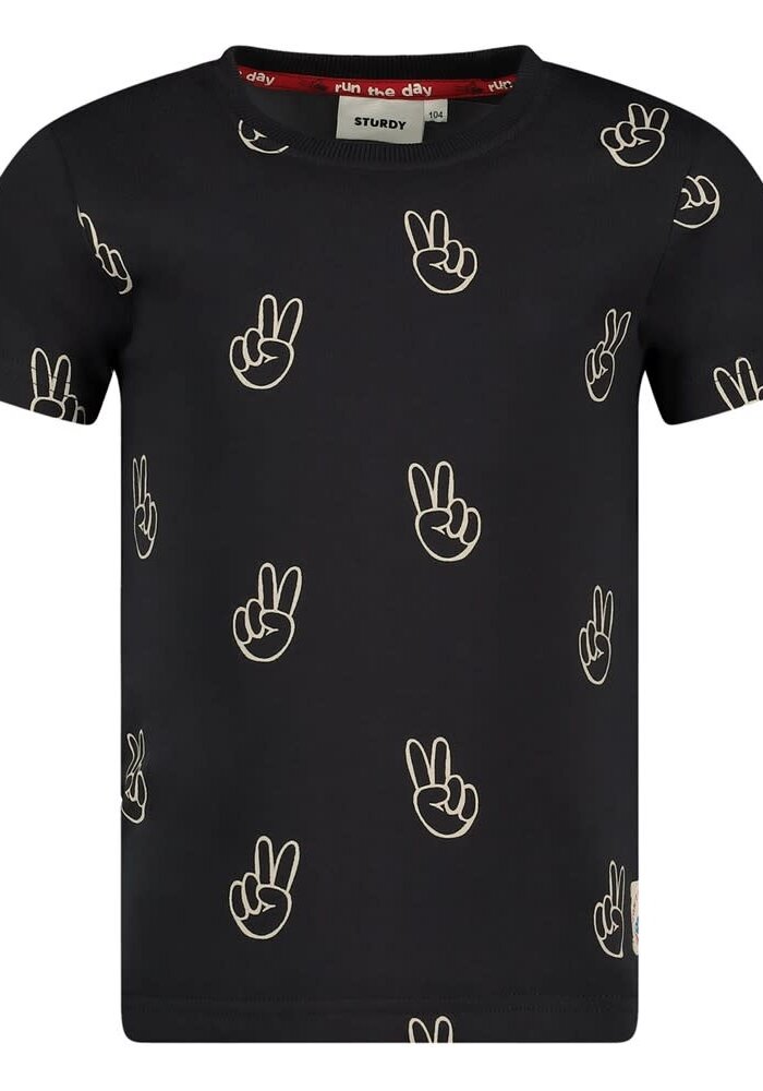 Sturdy T-shirt AOP - Run the Day Antraciet