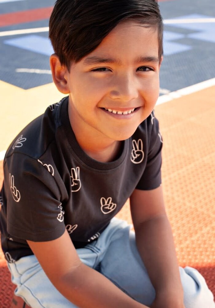 Sturdy T-shirt AOP - Run the Day Antraciet