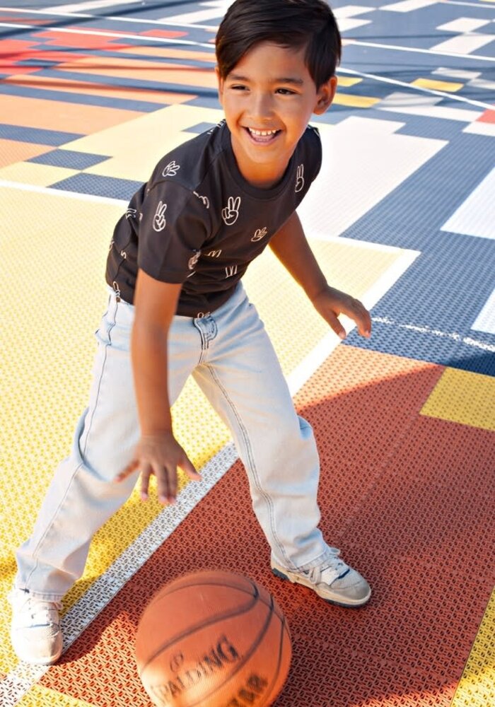 Sturdy T-shirt AOP - Run the Day Antraciet