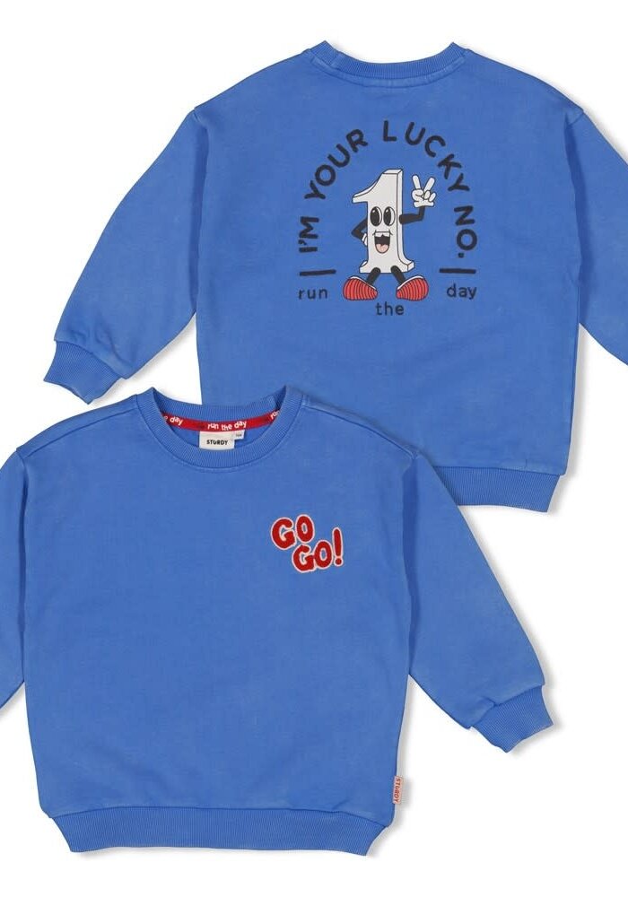 Sturdy Sweater oversized - Run the Day Blauw