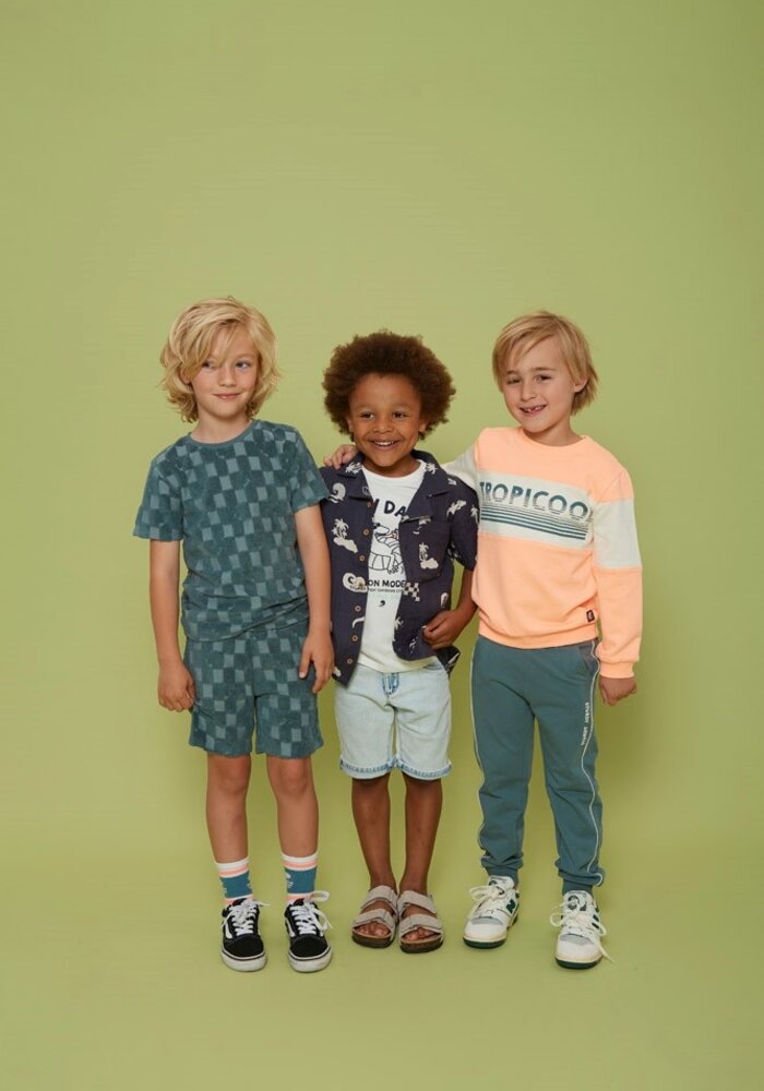 Sturdy T-shirt ruit badstof - Lagoon Legends Petrol