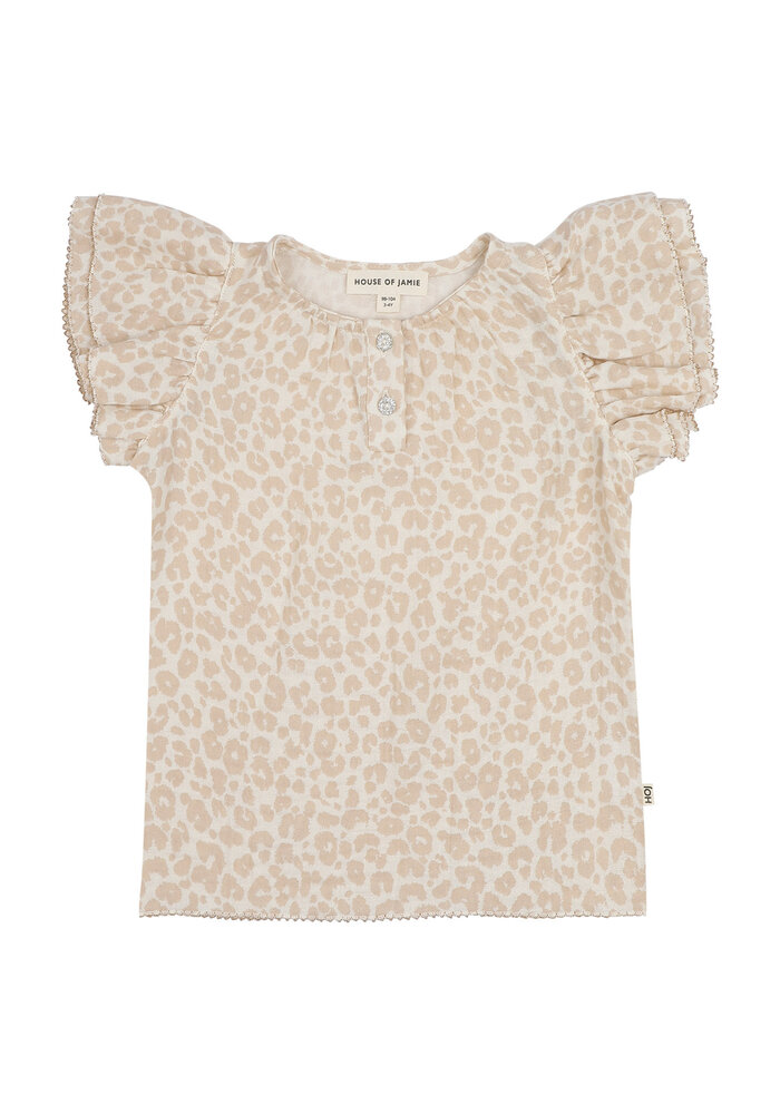 House of Jamie Butterfly Top Beige Leopard (Muslin)