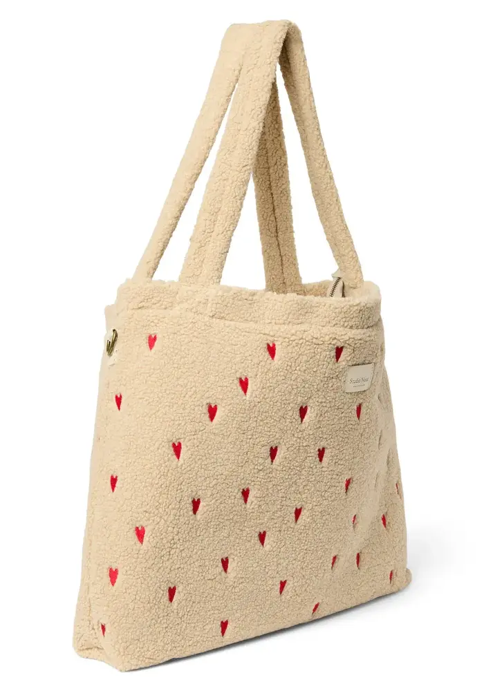 Studio Noos Ecru Teddy Hearts Luiertas