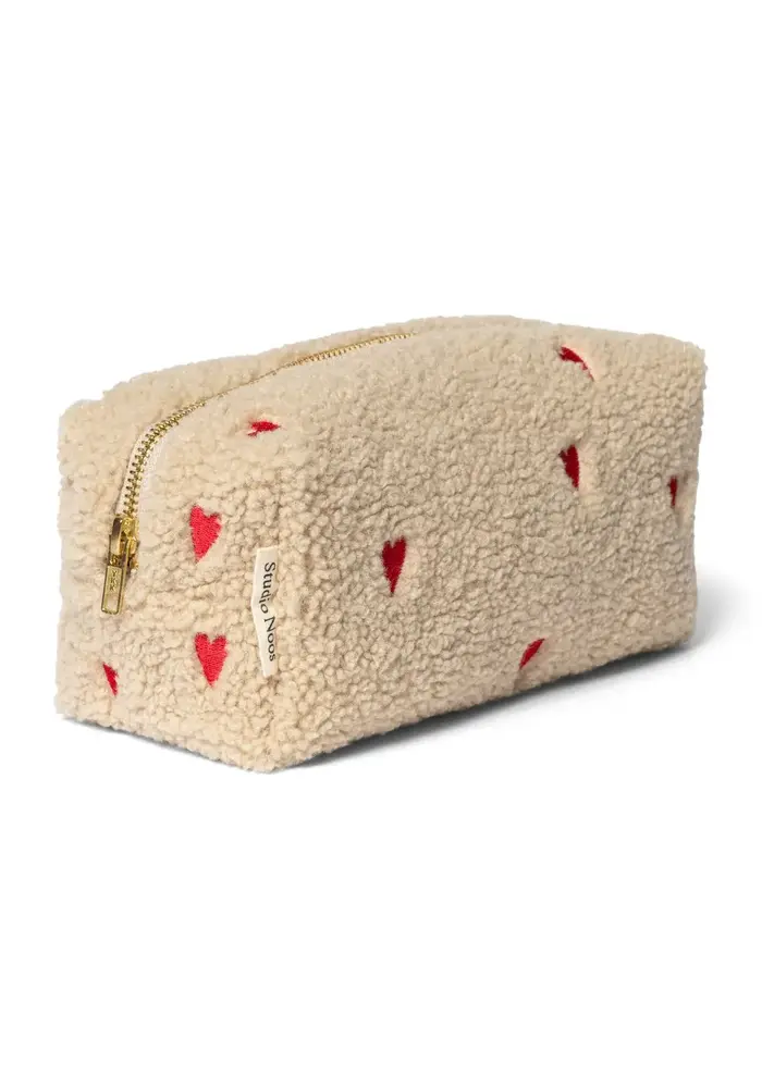 Studio Noos Ecru Hearts Teddy Pouch