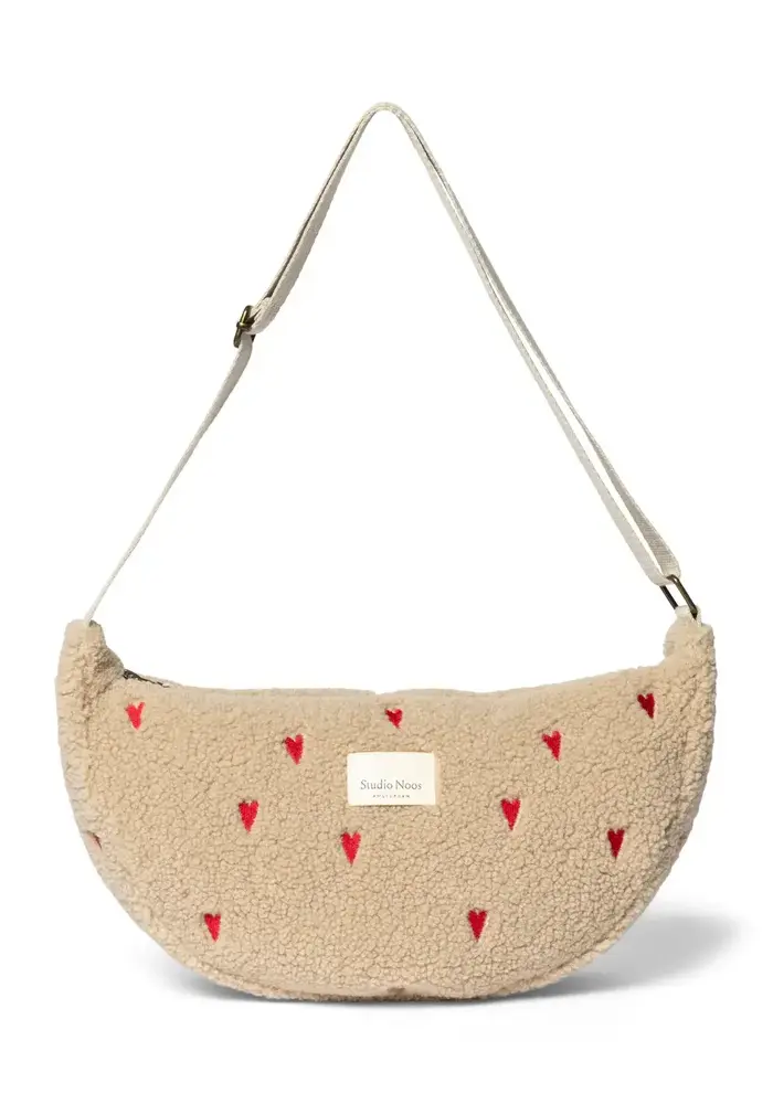 Studio Noos  Ecru Teddy Hearts Adult Fannypack