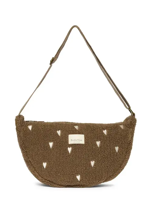 Studio Noos Studio Noos  Bruine Teddy Hearts Adult Fannypack