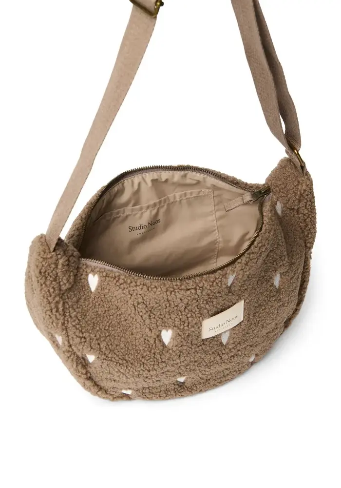 Studio Noos  Bruine Teddy Hearts Adult Fannypack