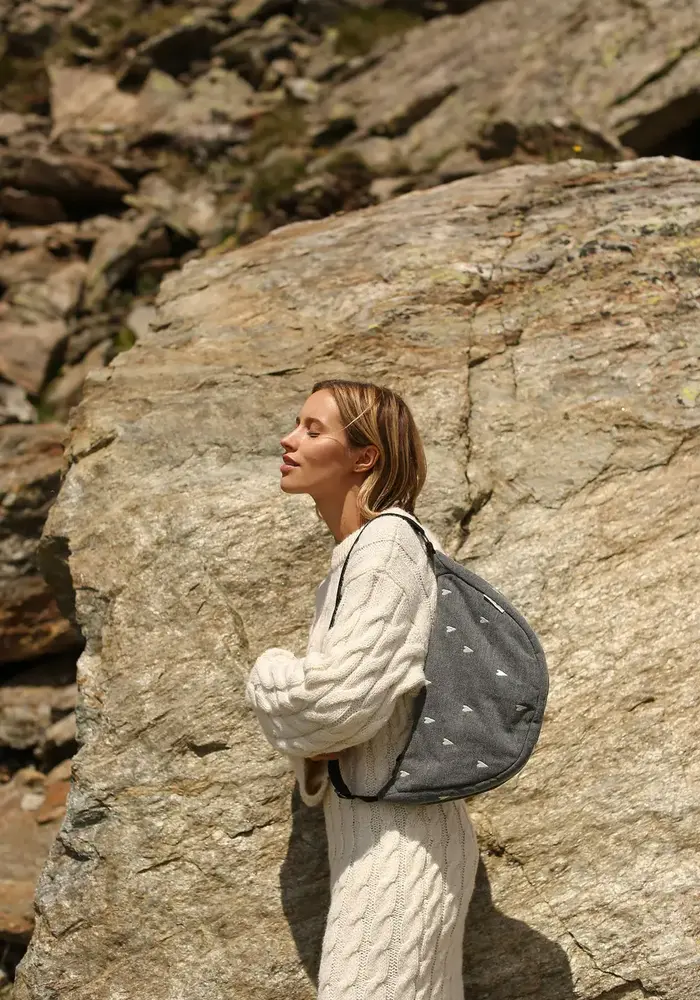 Studio Noos  Grijze Denim Hearts Adult Fannypack