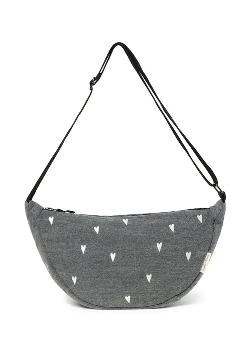 Studio Noos Studio Noos  Grijze Denim Hearts Adult Fannypack