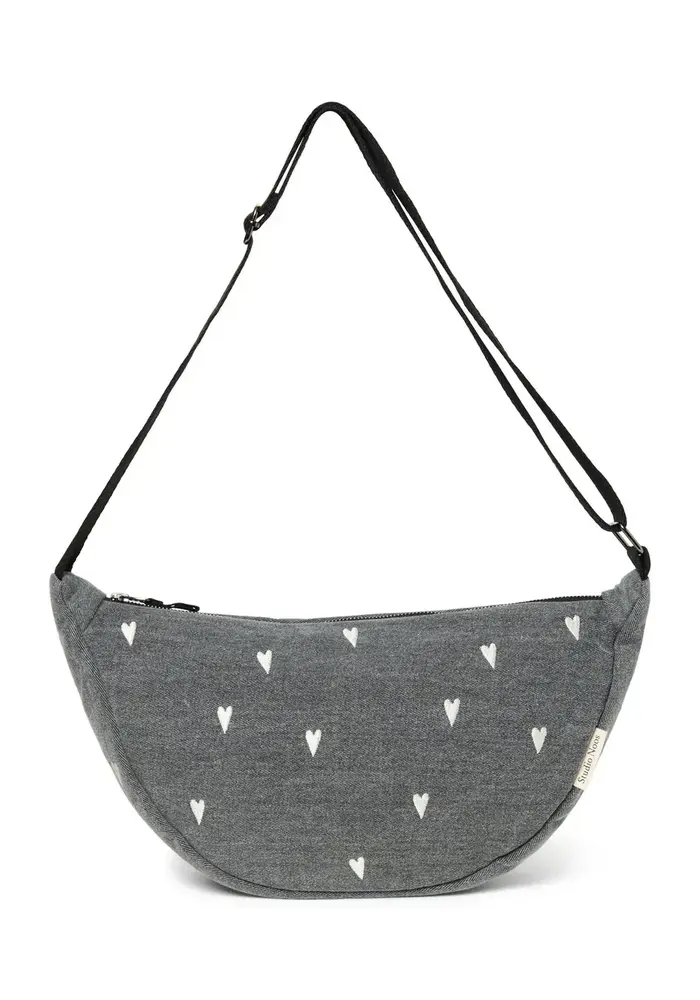 Studio Noos  Grijze Denim Hearts Adult Fannypack