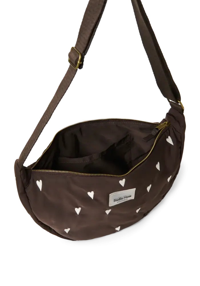 Studio Noos  Bruine Puffy Hearts Adult Fannypack