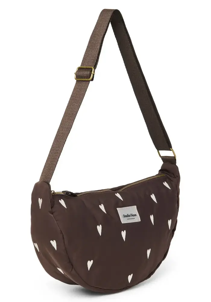 Studio Noos  Bruine Puffy Hearts Adult Fannypack