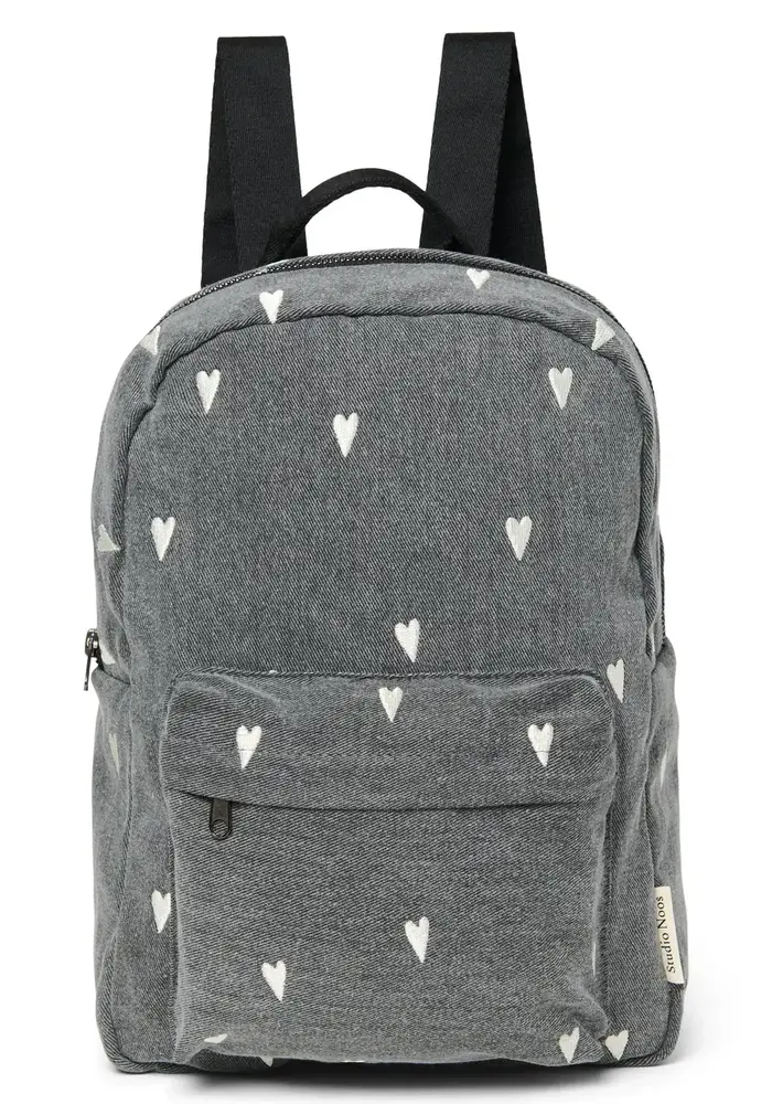 Studio Noos Grijze Denim Hearts Midi Rugzak