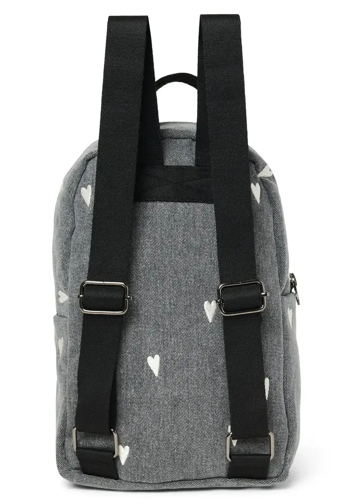 Studio Noos Grijze Denim Hearts Mini Rugzak