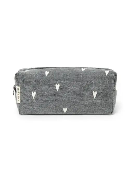 Studio Noos Studio Noos Grijze Denim Hearts Pouch