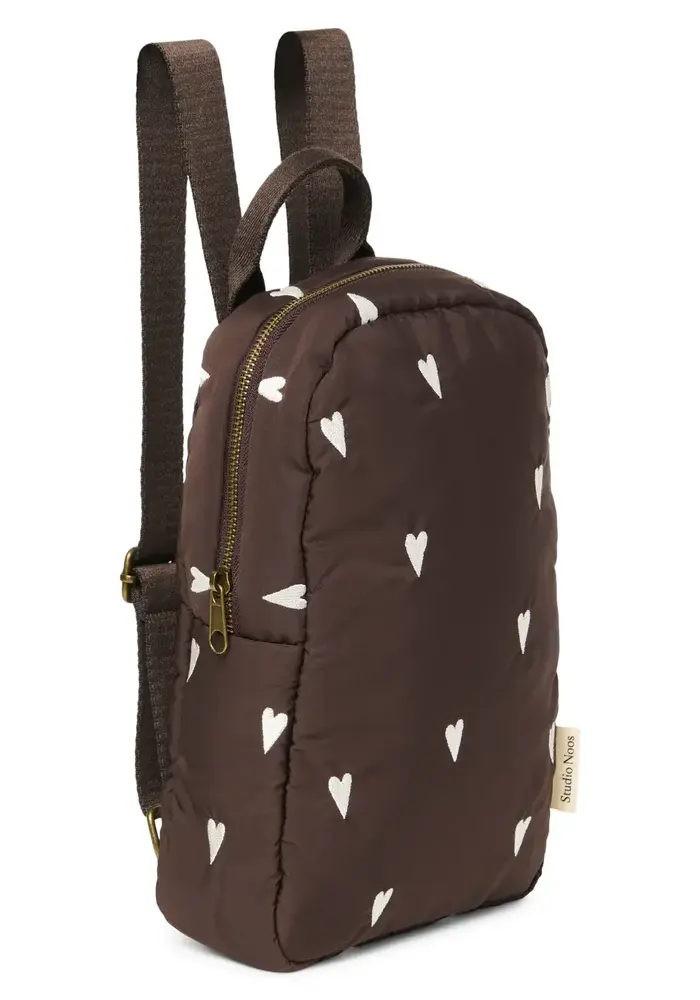 Studio Noos Brown Hearts Puffy Mini Rugzak