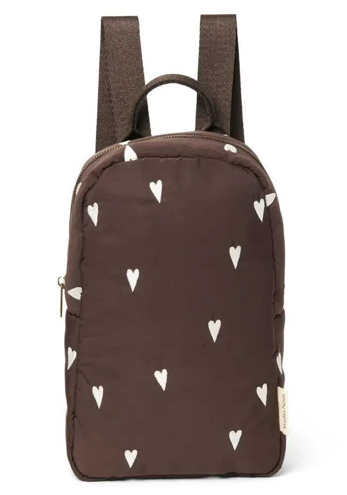 Studio Noos Brown Hearts Puffy Mini Rugzak