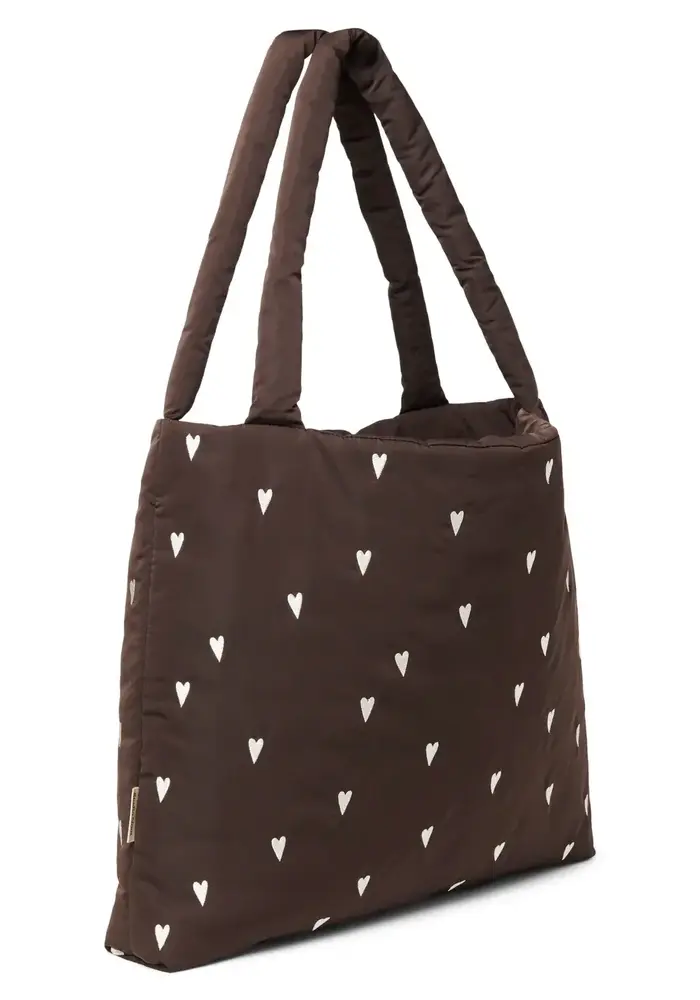 Studio Noos Bruine Puffy Hearts Mom Bag