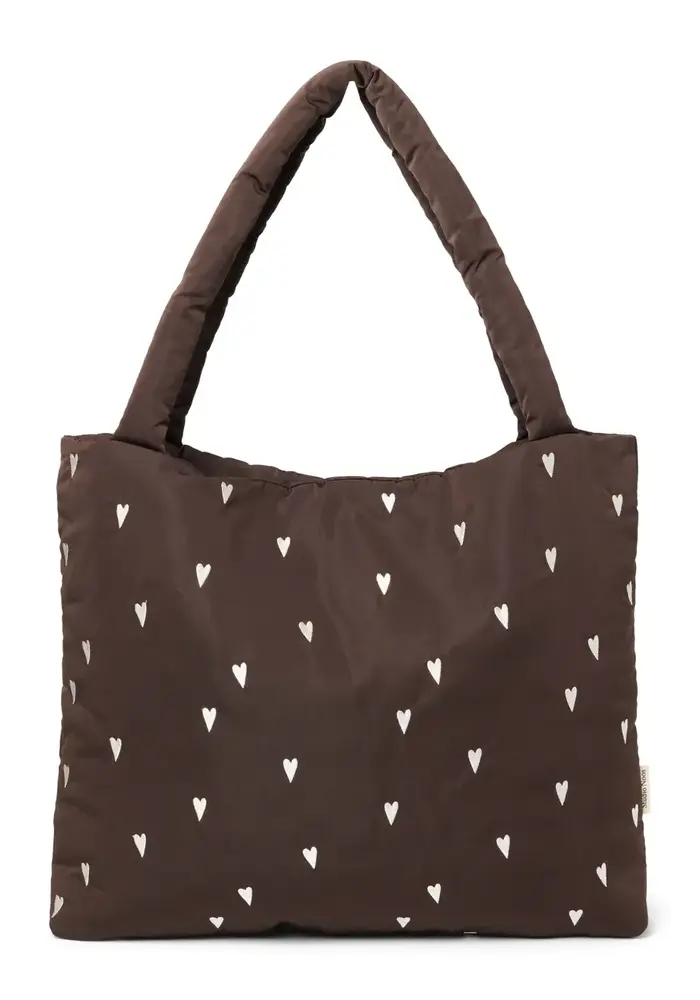 Studio Noos Bruine Puffy Hearts Mom Bag