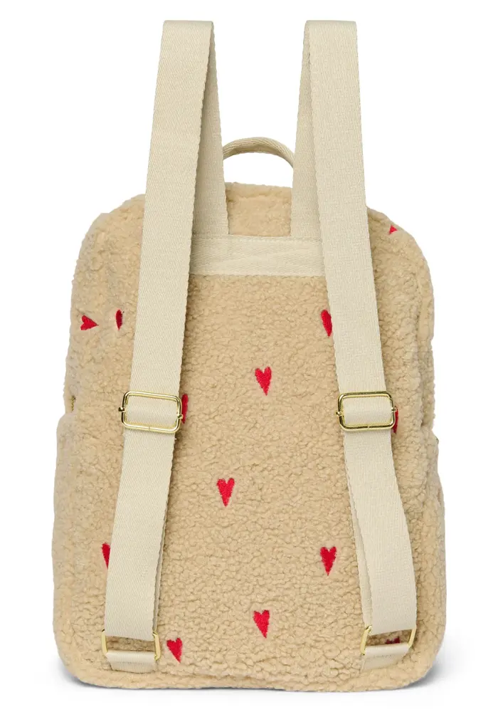 Studio Noos Ecru Teddy Hearts Midi Backpack