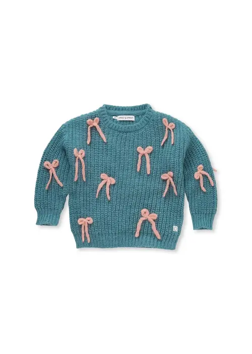 Sproet & Sprout Sproet & Sprout Girls sweater bows  Shady green