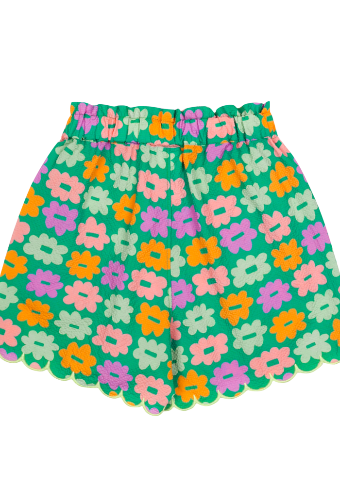 Jelly Mallow Flower Seersucker Shorts