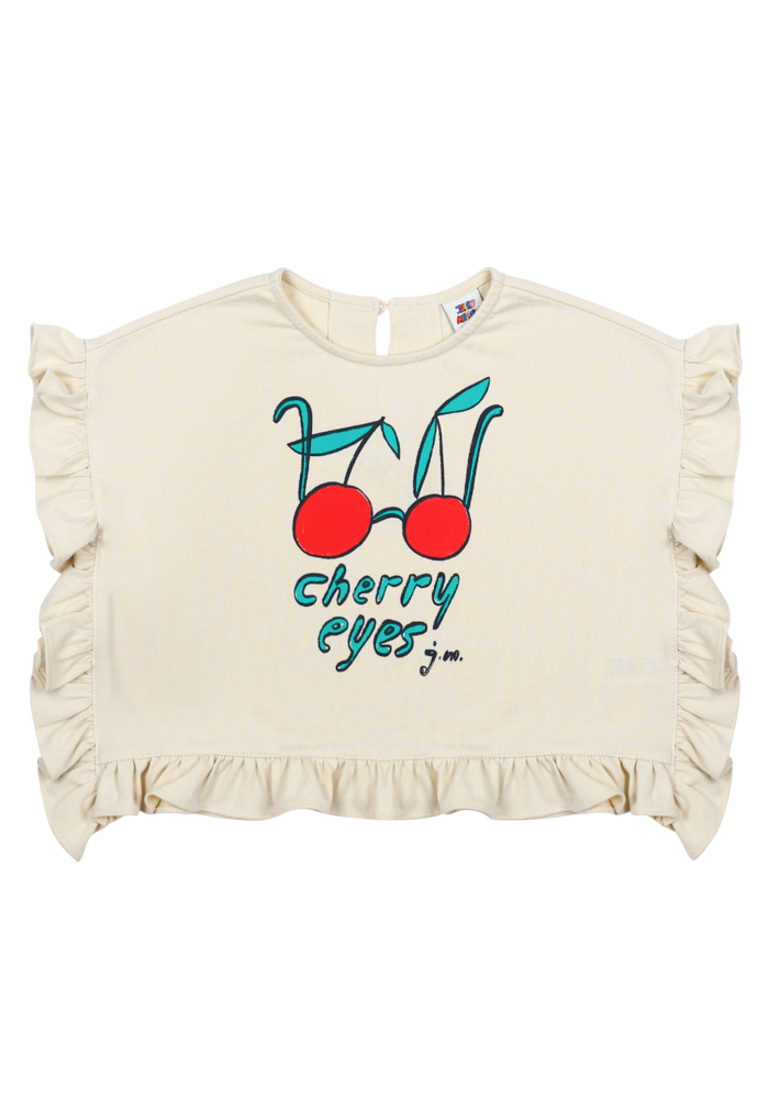 Jelly Mallow Cherry Frill Sleeveless T-shirt