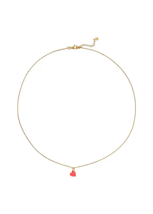 Bibi Camille Bibi Camille Small Neon Pink Heart Necklace