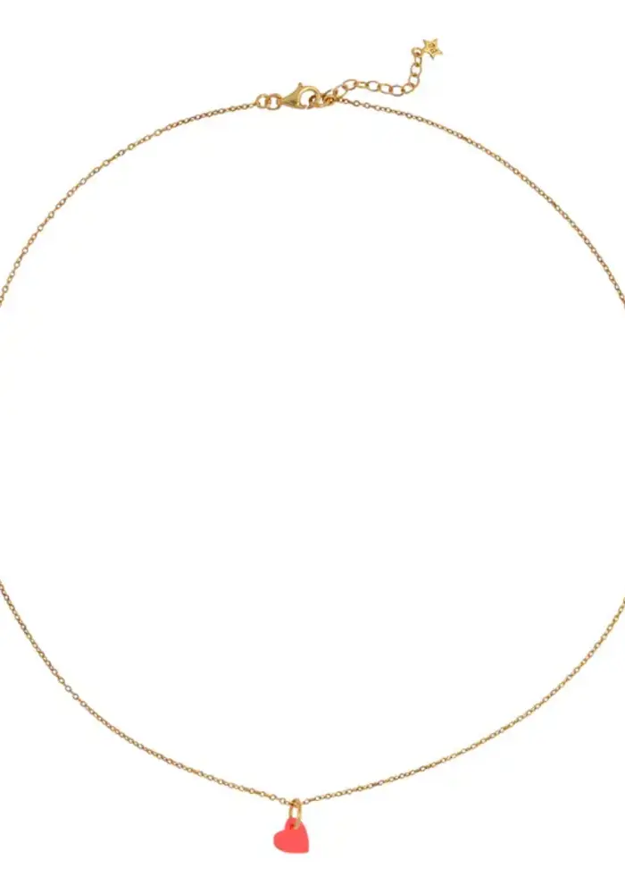 Bibi Camille Small Neon Pink Heart Necklace