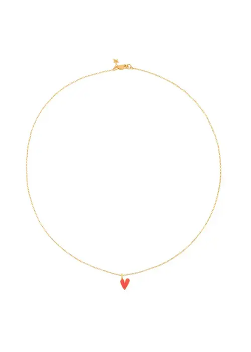 Bibi Camille Bibi Camille Medium Heart Necklace Neon Pink Enamel