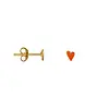 Bibi Camille Mini Heart Stud Earring Gold Neon Coral